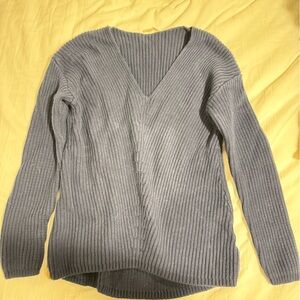 Navy Blue V-Neck Sweater for Women